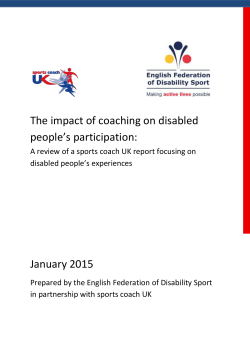 The Impact of coaching on disabled participants