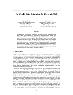 On Weight Ratio Estimation for Covariate Shift