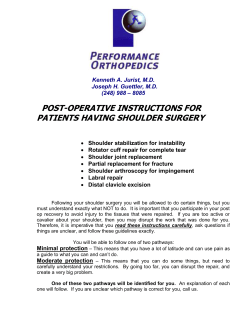 Postoperative instructions for patients having shoulder surgery