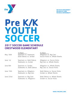 2017 SOCCER GAME SCHEDULE CRESTWOOD ELEMENTARY