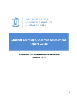 Student Learning Outcomes Assessment Report Guide