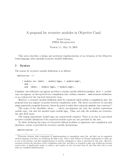 A proposal for recursive modules in Objective Caml