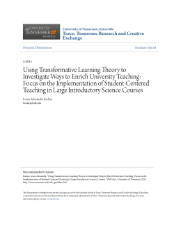 Using Transformative Learning Theory to Investigate Ways to Enrich
