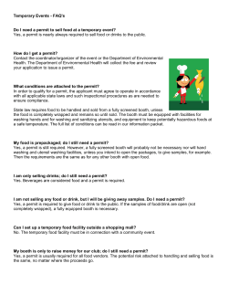 FAQ`s Do I need a permit to sell food at a temporary event?