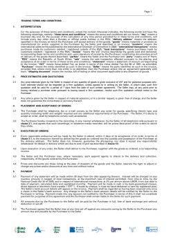 Page 1 TRADING TERMS AND CONDITIONS 1