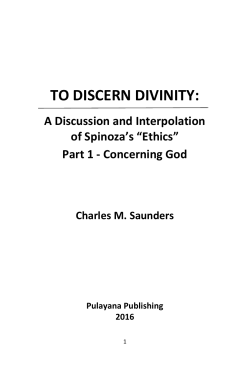 To Discern Divinity-A Discussion and Interpolation of Spinoza`s