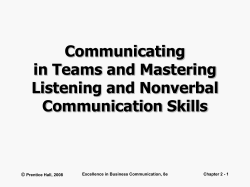 Communicating in Teams and Mastering Listening and Nonverbal
