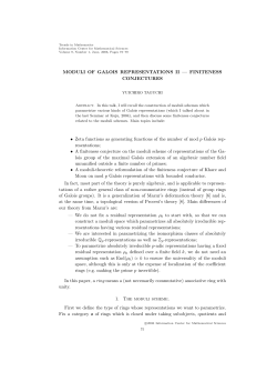 MODULI OF GALOIS REPRESENTATIONS II