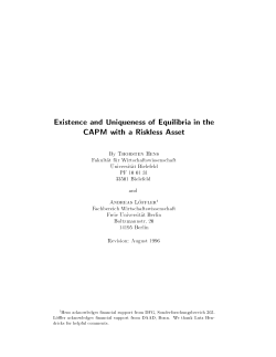 Existence and Uniqueness of Equilibria in the CAPM with