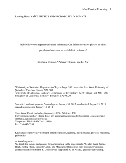 NA&Iuml;VE PHYSICS AND PROBABILITY IN INFANTS Probability versus