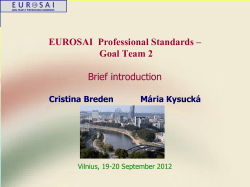 EUROSAI Professional Standards &ndash; Goal Team 2 Brief
