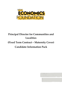 Principal Director for Communities and Localities