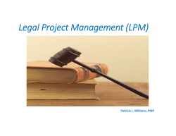 Presentation Slides: Project Management and Law Firms