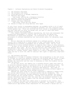 Chapter 1 Software Engineering and Object