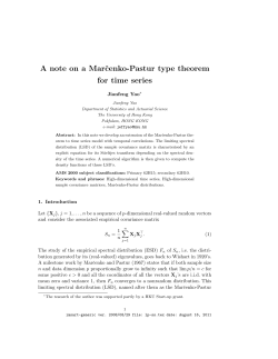 A note on a Marcenko-Pastur type theorem for time series