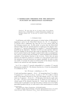 A MORSE-SARD THEOREM FOR THE DISTANCE FUNCTION ON
