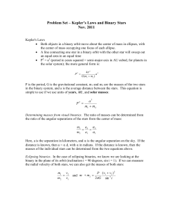 Binary Star Questions
