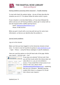 Having problems accessing online resources Trouble shooting