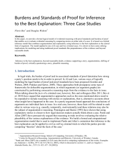 Burdens and Standards of Proof for Inference to