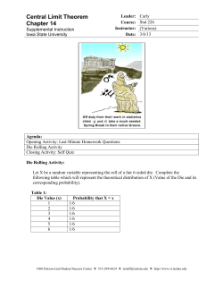 3-6-13 Central Limit Theorem - (Answer Key)
