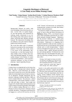 Linguistic Harbingers of Betrayal - Association for Computational