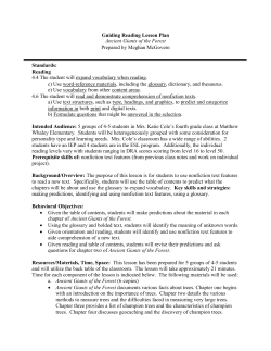 Guiding Reading Lesson Plan Ancient Giants of the Forest Prepared