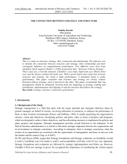 The Connection between Strategy and Structure