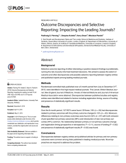 Outcome Discrepancies and Selective Reporting: Impacting the