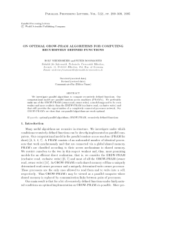 ON OPTIMAL OROW-PRAM ALGORITHMS FOR - akt.tu