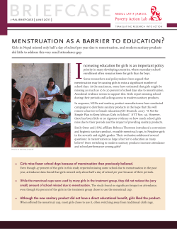 menstruation as a barrier to education?