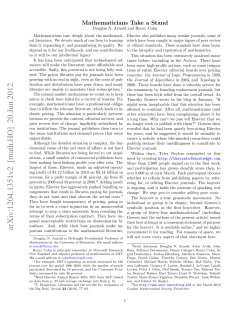 Mathematicians take a stand