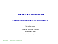 Deterministic Finite Automata