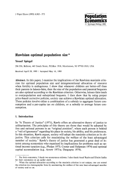 Rawlsian optimal population size