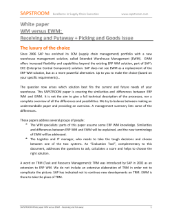 Paper Receiving and Putaway in ERP WM versus