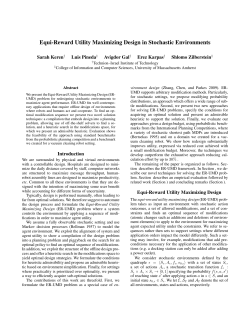 Equi-Reward Utility Maximizing Design in Stochastic Environments