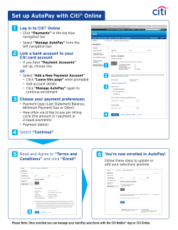 Set up AutoPay with Citi&reg; Online