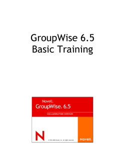 Introduction to GroupWise Email - UF Health Information Technology