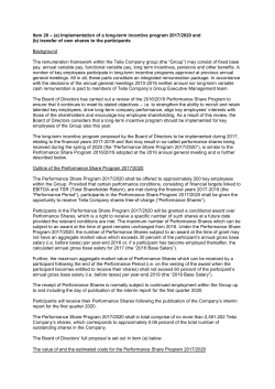 Implementation of a long-term incentive program