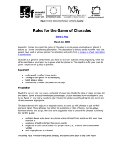 Rules for the Game of Charades