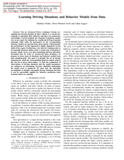 Learning Driving Situations and Behavior Models from