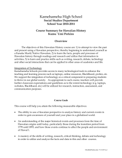 hawaiian history - Kamehameha Schools