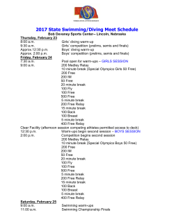 2017 State Swimming/Diving Meet Schedule