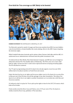 Free kick for Ten coverage as ABC likely to be booted