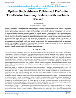 Optimal Replenishment Policies and Profits for Two