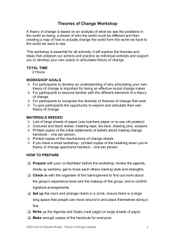 Workshop: Theories of Change - Australian Student Environment