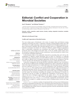 Editorial: Conflict and Cooperation in Microbial Societies