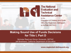 Making Sound Use of Funds Decisions for Title I, Part D