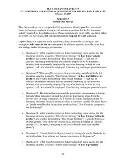 BLUE OCEAN STRATEGIES Appendix A Round One Survey This