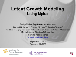 Latent Growth Curve Modeling Using Mplus