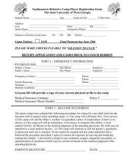 SouthEastern Defensive Camp Player Registration Form